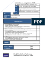 Internal Verification of Assignment Briefs: Evaluation Criteria or 1 Draft Final Brief