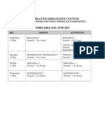 Caribbean Examinations Council: Timetable May-June 2013