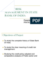 Credit Risk Management in State Bank of India: Presented By:-Pratik Bhatnagar