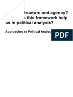 Aston, What Is Structure and Agency - How Does This Framework Help Us in Political Analysis - Approaches To Political Analysis