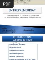 Cours D'entrepreneuriat