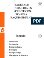 Manejo de Enfermeria en Paciente Con Trauma Raquimedular