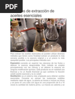 Métodos de Extracción de Aceites Esenciales