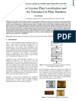 Algorithm For License Plate Localization and Recognition For Tanzania Car Plate Numbers