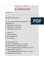 EASA Module 2 (Physics) MCQ: Sunday, September 27, 2009