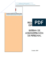 RE - SAP (Reglamento Del Sistema de Administracion de Personal)