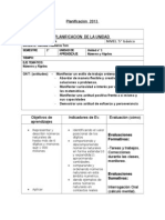 Planificacion de La Unidad Matematica 5°