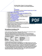 AP Chemistry Study Guide: Chapter 14: Acids and Bases and Chapter 15, 16.1 and 21.3: Aqueous and Acid-Base Equilibria