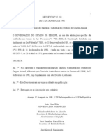 Decreto 12.350 SE de 02-08-91 - Regulamento de Inspeção Sanitária e Industrial de Produtos de Origem Animal