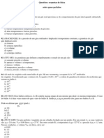 Questões de Física Sobre Gases