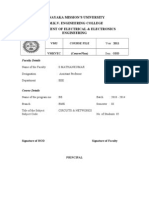 Course Plan - Circuits & Networks (BME)