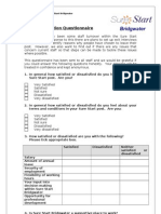 Bridgwater: Staff Satisfaction Questionnaire