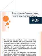 1 - Psicologia Comunitária, Cultura e Consciência