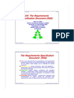 XIV. The Requirements Specification Document (RSD)