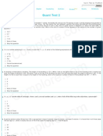 CAT Quant Test Paper 2