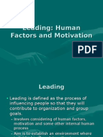 Leading: Human Factors and Motivation