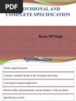 Provisional and Complete Specification