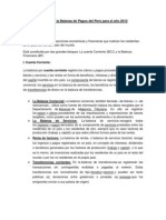 Análisis de La Balanza de Pagos Del Perú para El Año 2012