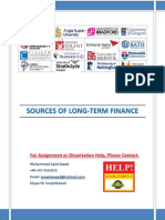 Sources of Long-Term Finance