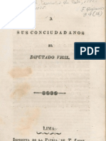 Francisco de Paula González Vigil. A Sus Conciudadanos... Lima, 1833.