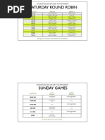 Final Saturday and Sunday