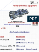 Maintenance Forms For Critical Equipment