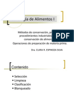 Operaciones de Preparacion de Materia Primatecnologia de Alimentos I