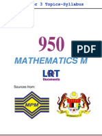 950 Math M (PPU - STPM) Semester 3 Topics-Syllabus