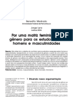 Artigo Sobre Masculinidades e Feminismo - Benedito Medrado e Jorge Lyra