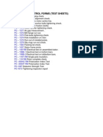 Process Control Forms (Test Sheets)