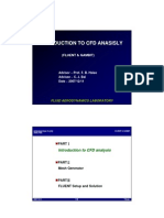 Introduction To CFD Anasisly: (Fluent & Gambit)