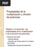 Propiedades de La Multiplicación y División de Potencias