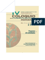 PROGRAMA IV Coloquio de Cosmovisiones Indigenas