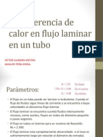 Transferencia de Calor en Flujo Laminar en Un