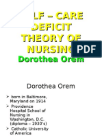 Self - Care Deficit Theory of Nursing