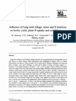 Influence of Long-Term Tillage, Straw and N Fertilizer On Barley Yield, Plant-N Uptake and Soil-N Balance