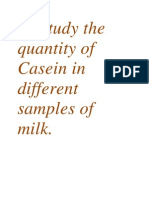 To Study The Quantity of Casein in Different Samples of Milk