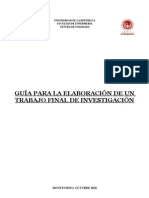 Guía para Elaboración de Un Trabajo Final de Investigación