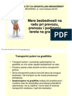 12 - Mere BZNR Pri Prevozu, Prenosu I Podizanju Tereta Na Gradilistu