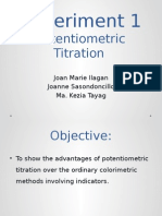 Experiment 1: Potentiometric Titration