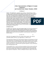 Measurement of The Characteristics of High-Q Ceramic Capacitors