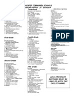 Updated Student Class Supply List For 2013-2014