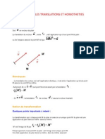 Cours Sur Les Translations Et Homotheties