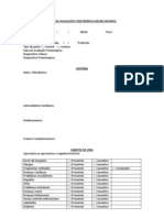 Ficha de Avaliação Fisioterápica Neuro Infantil