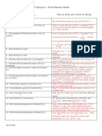 AP Calculus - Final Review Sheet: 1 y X A Fa F ' A +