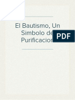 El Bautismo, Un Simbolo de Purificacion