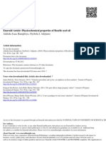 Physicochemical Properties of Roselle Seed Oil