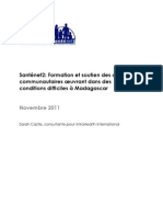 Santénet2: Formation Et Soutien Des Agents Communautaires Oeuvrant Dans Des Conditions Difficiles À Madagascar