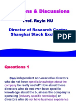 Questions & Discussions: Prof. Ruyin HU