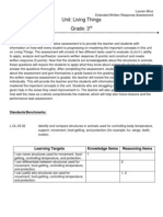 Extended Written Response Assessment - Living Things